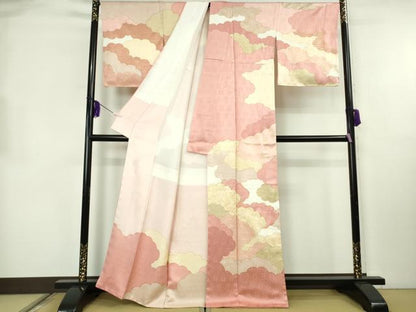 平和屋本店●極上　皇室献上作家　藤井寛　訪問着　駒刺繍　雲重ね　金彩　逸品　DZAB8384kh6