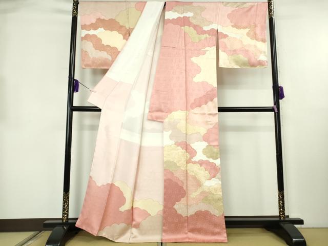 平和屋本店●極上　皇室献上作家　藤井寛　訪問着　駒刺繍　雲重ね　金彩　逸品　DZAB8384kh6