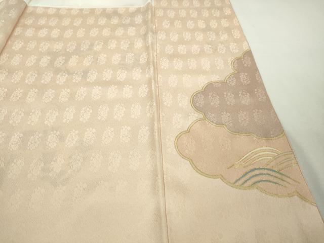 平和屋本店●極上　訪問着　吉澤友禅　駒刺繍　雲取り吉祥花文　洗柿色地　金彩　ますいわ屋扱い　逸品　DZAB8385kh6