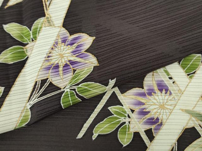 平和屋本店＊極上　夏物　訪問着　変わり絽　鉄仙花　紅消鼠色地　金彩　逸品　DZAB8386kh6