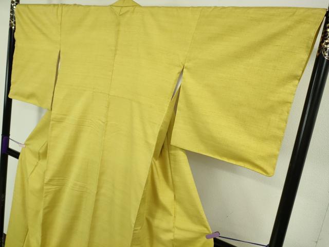 平和屋本店●希少 人間国宝 志村ふくみ 紬・帯締め(紫根染:志村ふくみ・深見まさ)セット 小大丸扱い 刈安色 たとう紙付き 逸品 DZAB8403kh6