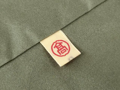 平和屋本店●極上 京都染織メーカー・貴久樹謹製 野蚕糸 ナチュラルタッサー 手紡ぎ 手織り 黄橡色 高島屋扱い 証紙付き 逸品　DZAB8405kh6