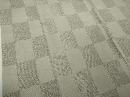 平和屋着物●極上　本塩沢　110亀甲　市松文様　絹鼠色地　鈴乃屋扱い　逸品　DZAB8410kh6