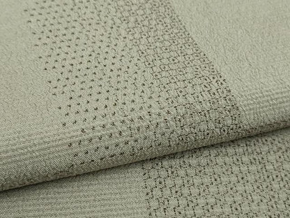 平和屋着物●極上　本塩沢　110亀甲　市松文様　絹鼠色地　鈴乃屋扱い　逸品　DZAB8410kh6