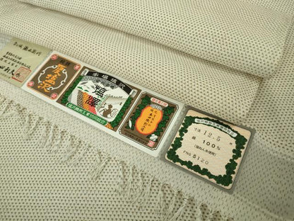 平和屋着物＊極上　夏物　本塩沢　夏塩沢　染と織　瀧右衛門　伝統工芸士　本田利夫　蚊絣　証紙付き　逸品　未使用　DZAB8412kh6