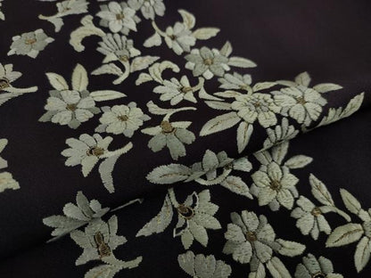 平和屋本店●極上　訪問着　総刺繍　舞花文　濃い深紫色地　暈し染め　金糸　逸品　DZAB8418kh6