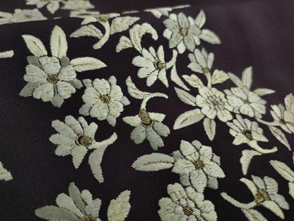 平和屋本店●極上　訪問着　総刺繍　舞花文　濃い深紫色地　暈し染め　金糸　逸品　DZAB8418kh6