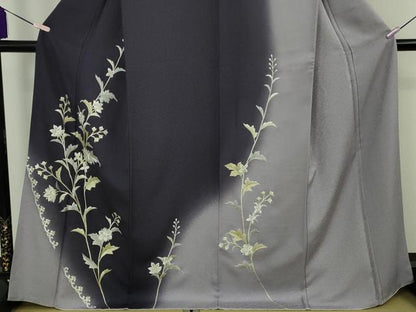 平和屋本店●極上　訪問着　総手刺繍　枝花文　暈し染め　金銀糸　逸品　DZAB8421kh6