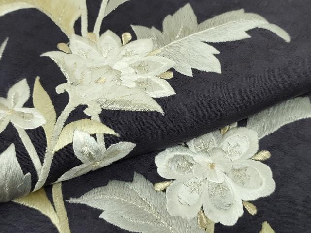 平和屋本店●極上　訪問着　総手刺繍　枝花文　暈し染め　金銀糸　逸品　DZAB8421kh6