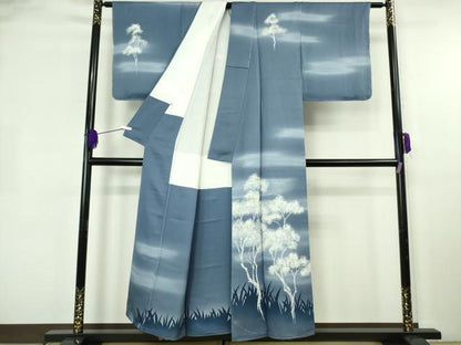 平和屋本店●極上　創業460年・千總　訪問着　樹木　紅掛空色地　暈し染め　大丸扱い　逸品　未使用　DZAB8426kh6