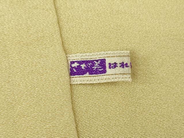 平和屋本店●極上　江戸友禅 小倉貞右　訪問着　駒刺繍　宝尽くし楽器文　淡黄色地　金彩　縮緬　ロング丈　さが美扱い　逸品　DZAB8427kh6