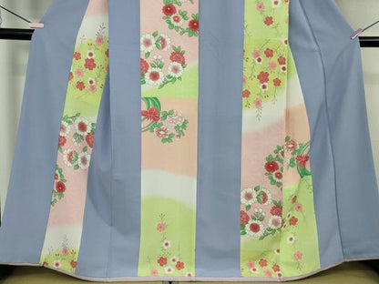 平和屋本店●極上　洗える最高級着物　＜英＞はなぶさ謹製　小紋　花間道　逸品　DZAB8433kh6