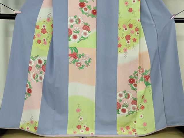 平和屋本店●極上　洗える最高級着物　＜英＞はなぶさ謹製　小紋　花間道　逸品　DZAB8433kh6