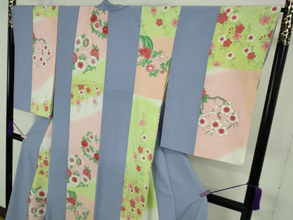 平和屋本店●極上　洗える最高級着物　＜英＞はなぶさ謹製　小紋　花間道　逸品　DZAB8433kh6