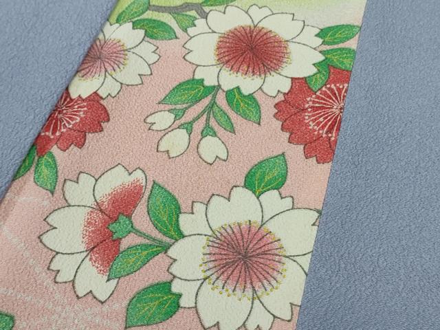 平和屋本店●極上　洗える最高級着物　＜英＞はなぶさ謹製　小紋　花間道　逸品　DZAB8433kh6