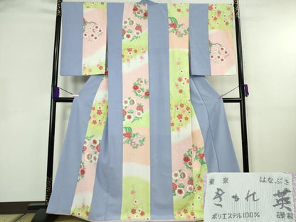 平和屋本店●極上　洗える最高級着物　＜英＞はなぶさ謹製　小紋　花間道　逸品　DZAB8433kh6