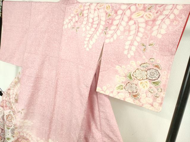 平和屋本店●極上　十七代京屋林蔵　本場結城紬　訪問着　辻が花　暈し染め　逸品　DZAB8434kh6