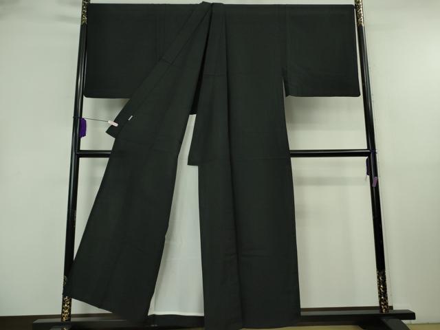 平和屋本店▽極上　男性　銀座もとじ　色無地　単衣　キングサイズ　黒地　逸品　DZAB8460kh6