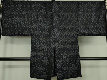 平和屋本店∞極上　男性　長羽織　キングサイズ　お召地　名物裂文様　逸品　DZAB8467kh6