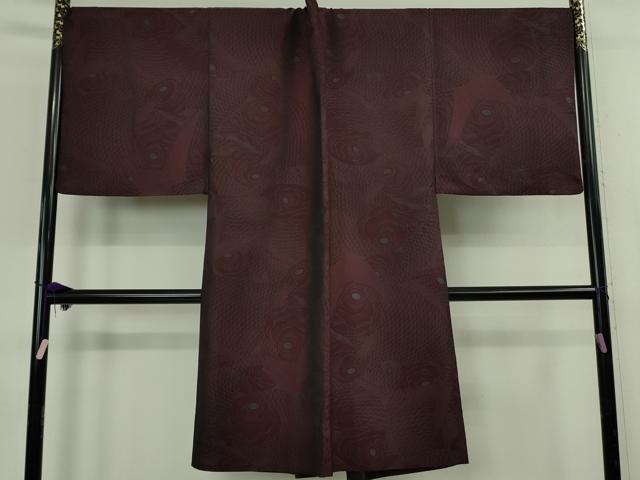 平和屋本店∞極上　男性　岡重謹製　OKAJIMA　長羽織　単衣　キングサイズ　お召地　鯛　逸品　DZAB8468kh6