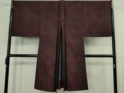 平和屋本店∞極上　男性　岡重謹製　OKAJIMA　長羽織　単衣　キングサイズ　お召地　鯛　逸品　DZAB8468kh6