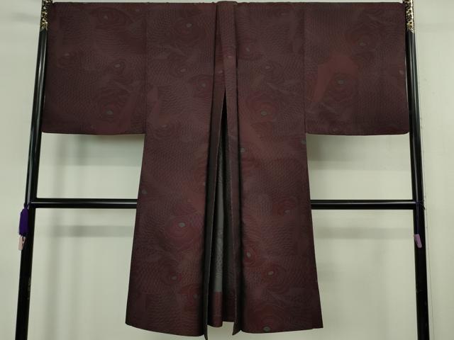 平和屋本店∞極上　男性　岡重謹製　OKAJIMA　長羽織　単衣　キングサイズ　お召地　鯛　逸品　DZAB8468kh6