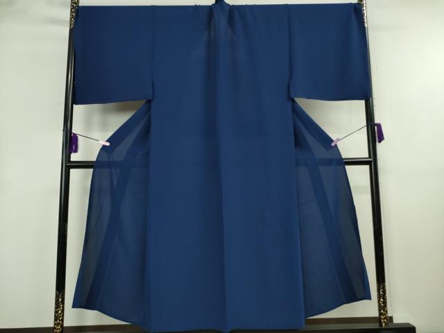 平和屋本店＊極上　男性　夏物　色無地　キングサイズ　紺青色　高島屋扱い　逸品　DZAB8474kh6
