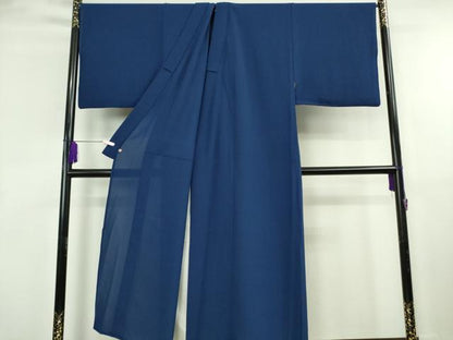 平和屋本店＊極上　男性　夏物　色無地　キングサイズ　紺青色　高島屋扱い　逸品　DZAB8474kh6