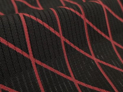 平和屋本店＊希少　夏物　男性　キモノデザイナー　斉藤上太郎　小紋　縦絽　キングサイズ　網目文　黒地　逸品　DZAB8476kh6