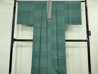 平和屋本店●極上　男性 本場結城紬 重要無形文化財 長襦袢(袷)セット 結城屋謹製 100亀甲 飛び亀甲柄 証紙付き 逸品　未使用　DZAB8478kh6