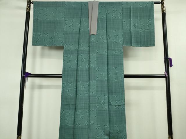 平和屋本店●極上　男性 本場結城紬 重要無形文化財 長襦袢(袷)セット 結城屋謹製 100亀甲 飛び亀甲柄 証紙付き 逸品　未使用　DZAB8478kh6