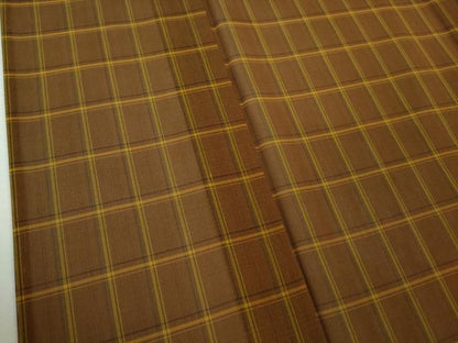 平和屋本店＊希少　夏物　本場黄八丈　夏黄八　紗紬　格子　逸品　未使用　DZAB8482kh6
