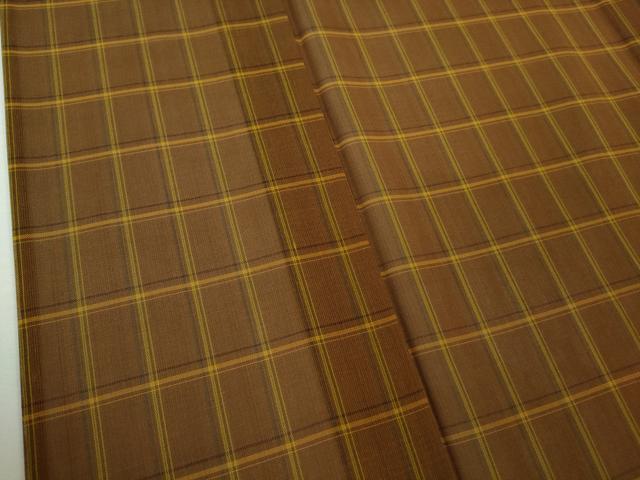 平和屋本店＊希少　夏物　本場黄八丈　夏黄八　紗紬　格子　逸品　未使用　DZAB8482kh6