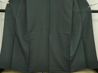 平和屋本店▽極上　伝統工芸士　曽根武勇　お召　単衣　廣東間道　上代138万　証紙付き　逸品　未使用　DZAB8483kh6