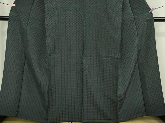 平和屋本店▽極上　伝統工芸士　曽根武勇　お召　単衣　廣東間道　上代138万　証紙付き　逸品　未使用　DZAB8483kh6