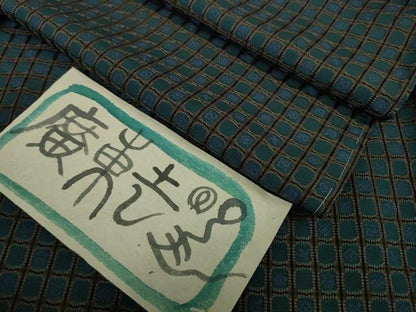 平和屋本店▽極上　伝統工芸士　曽根武勇　お召　単衣　廣東間道　上代138万　証紙付き　逸品　未使用　DZAB8483kh6
