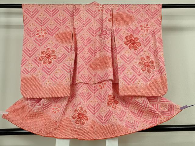 平和屋本店[]極上 七五三 女の子 3歳 祝着 総絞り 舞花 若松葉 逸品 DZAB8486kh6