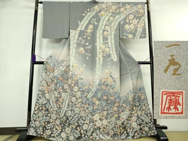 平和屋本店●極上　 吉乃一廉　幻の辻が花　訪問着　暈し染め　金通し地　逸品　未使用　DZAB8495kh6