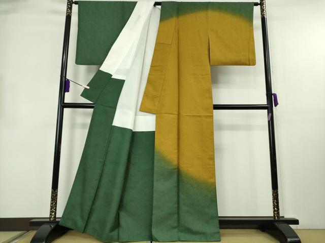 平和屋本店●極上　紋屋井関　十九代　井関宗麟　訪問着　お召地　鳳凰桐笹地紋　暈し染め　反端付き　逸品　DZAB8498kh6