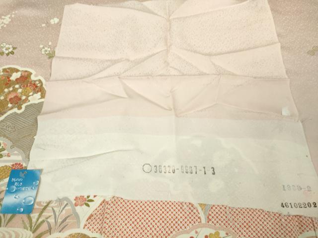 平和屋本店●極上　京都の和装業の老舗一門　千切屋　訪問着　駒刺繍　雪輪青海波　灰桜色地　金彩　反端付き　逸品　未使用　DZAB8503kh6