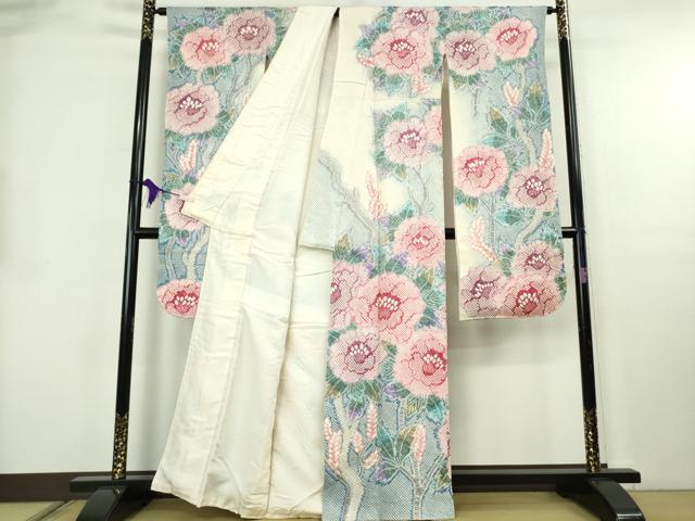 平和屋本店●極上　名門　藤娘きぬたや・総絞り　振袖　枝花文　暈し染め　逸品　DZAB8512kh6