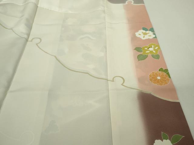 平和屋本店●極上　創業460年・千總　振袖・長襦袢(無双仕立て)セット　駒刺繍　雪輪吉祥花文　金彩　三越扱い　逸品　DZAB8517kh6