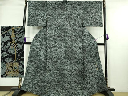 平和屋本店●極上　キモノデザイナー　斉藤上太郎　小紋　草花文　暈し染め　逸品　DZAB8531kh6