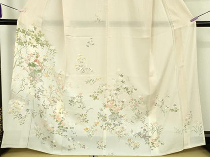 平和屋本店＊極上　夏物　訪問着　絽　草花文　暈し染め　金彩　逸品　DZAB8546kh6