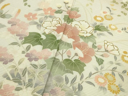 平和屋本店＊極上　夏物　訪問着　絽　草花文　暈し染め　金彩　逸品　DZAB8546kh6