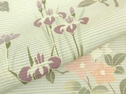 平和屋本店＊極上　夏物　訪問着　絽　草花文　暈し染め　金彩　逸品　DZAB8546kh6