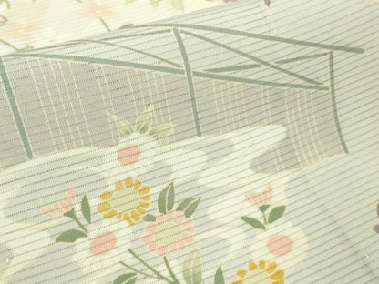 平和屋本店＊極上　夏物　訪問着　絽　草花文　暈し染め　金彩　逸品　DZAB8546kh6