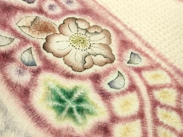 平和屋本店●極上　十七代京屋林蔵　本場結城紬　訪問着　草木染　辻が花　絞り　暈し染め　共箱付き　逸品　DZAB8548kh6