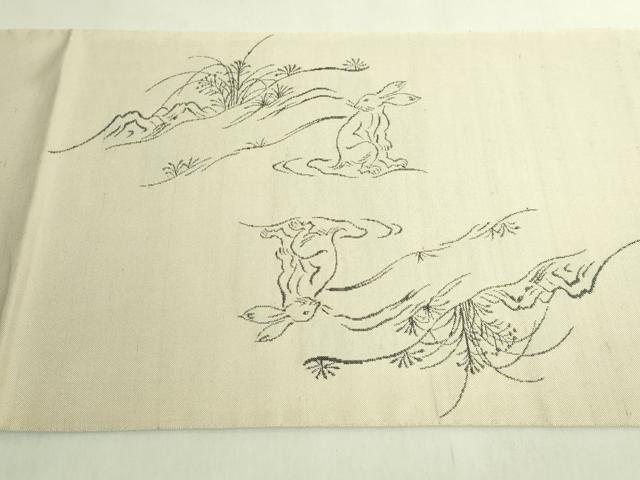 平和屋着物●極上　西陣　勝山織物　太鼓柄袋帯　鳥獣戯画　逸品　DZAB8554kh6