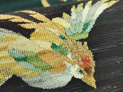 平和屋本店●極上　手織綴れ　山鹿清華　太鼓柄袋帯　瑞鳥花宴図　金銀糸　やまと誂製　逸品　DZAB8557kh6